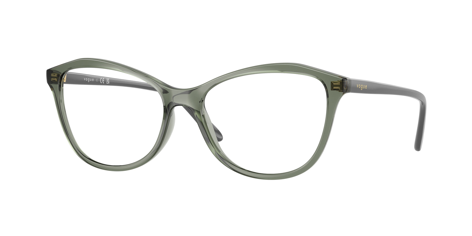 Vogue VO5602 Irregular Eyeglasses  3086-Transparent Mallard Green 54-140-16 - Color Map Green