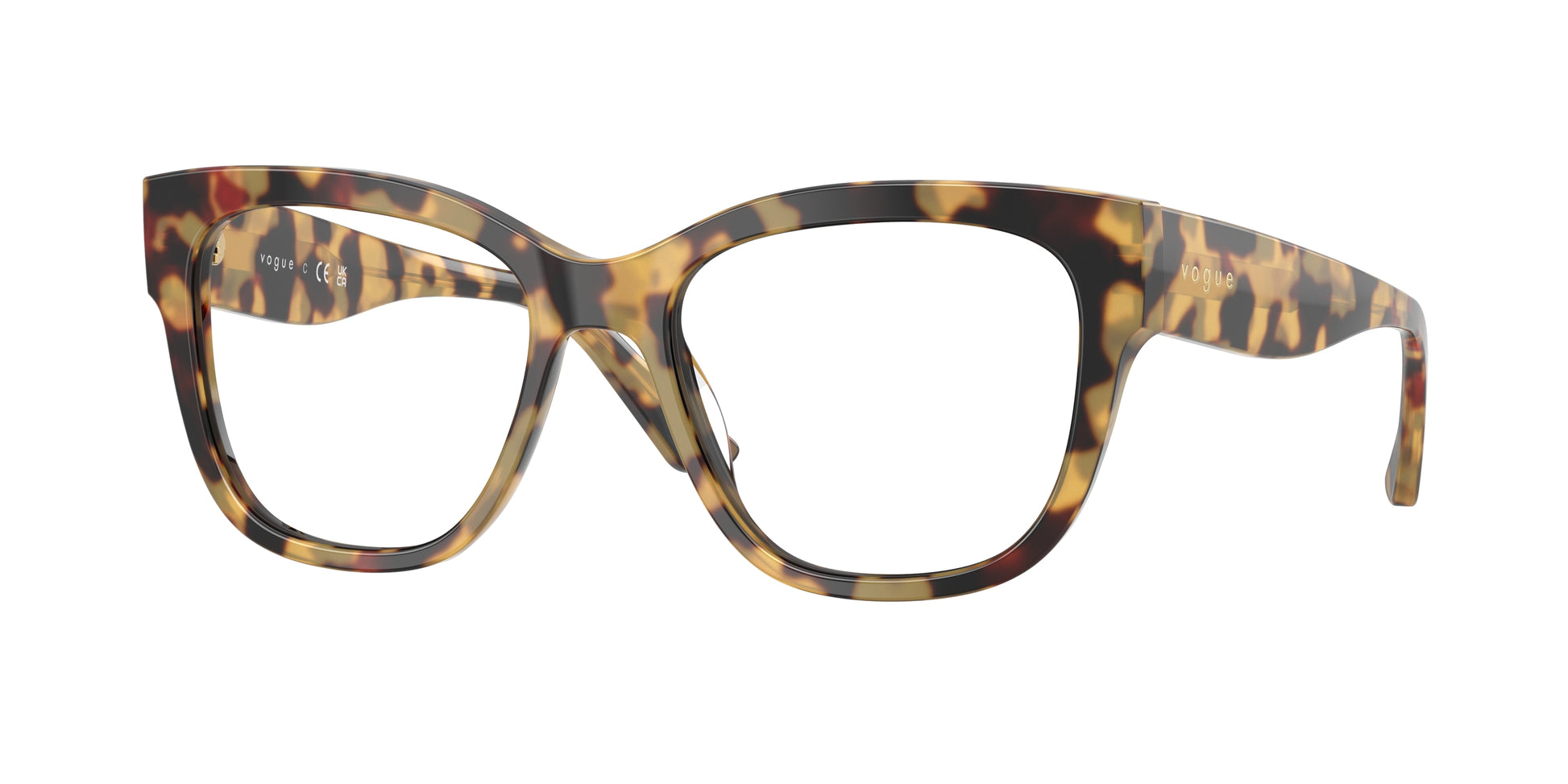 Vogue VO5605 Square Eyeglasses  2605-Yellow Tortoise 53-140-17 - Color Map Tortoise
