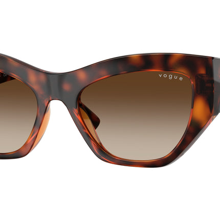 Vogue VO5607S Irregular Sunglasses  W65613-Dark Havana 53-140-18 - Color Map Brown