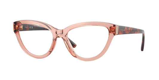 Vogue VO5610B Cat Eye Eyeglasses  2864-Transparent Dark Pink 54-140-17 - Color Map Pink