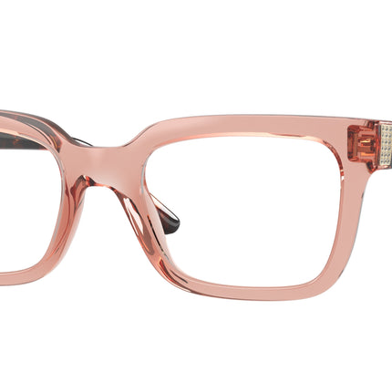 Vogue VO5611B Pillow Eyeglasses  2864-Transparent Dark Pink 52-140-20 - Color Map Pink