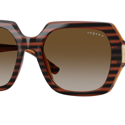 Vogue VO5612SB Irregular Sunglasses  2571T5-Striped Brown Havana 55-140-19 - Color Map Brown