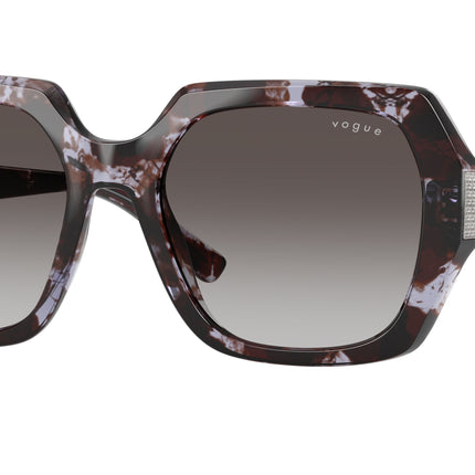 Vogue VO5612SB Irregular Sunglasses  31788G-Purple Havana 55-140-19 - Color Map Violet