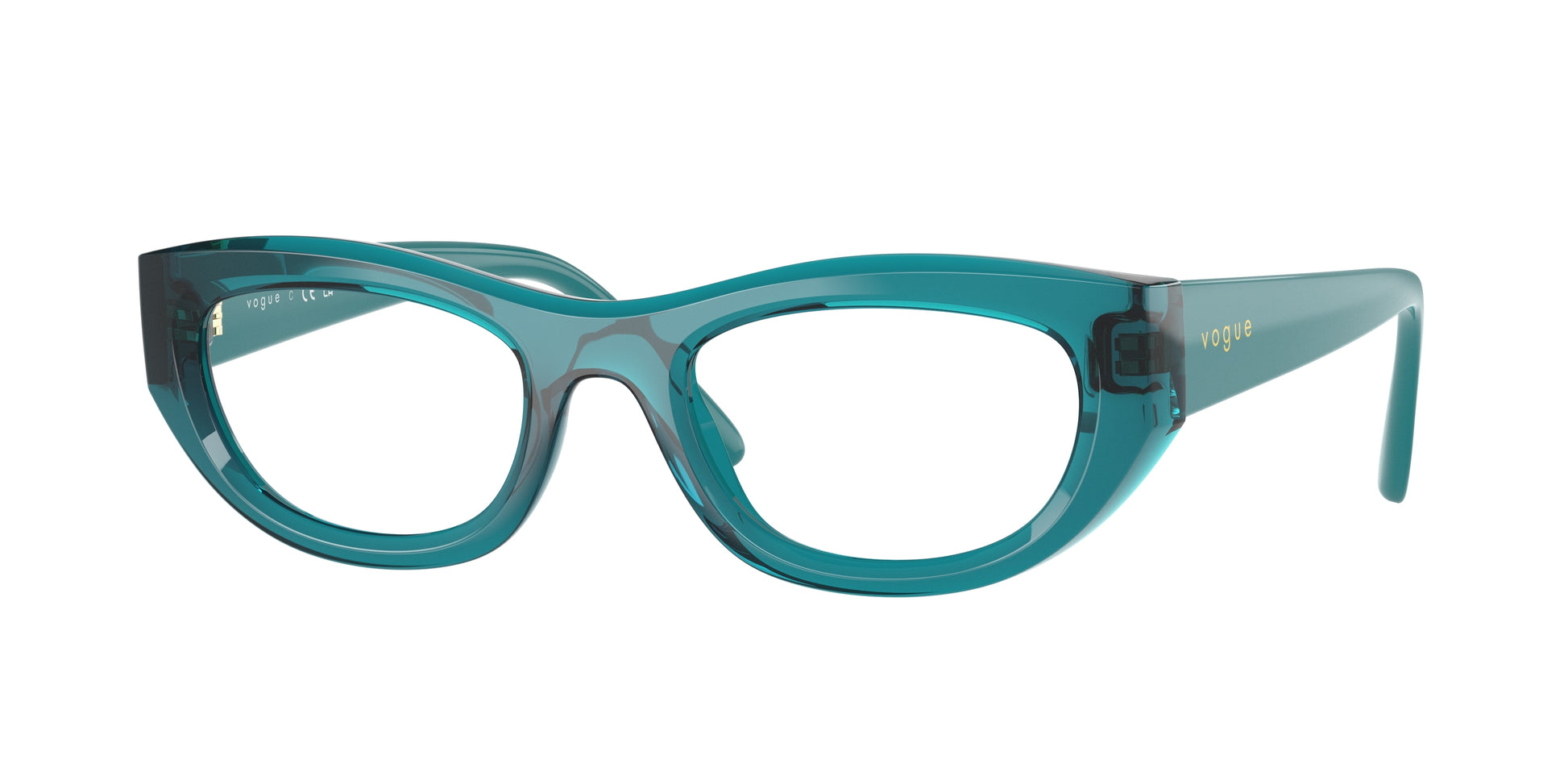 Vogue VO5615 Cat Eye Eyeglasses  3068-Transparent Light Blue 51-140-21 - Color Map Blue