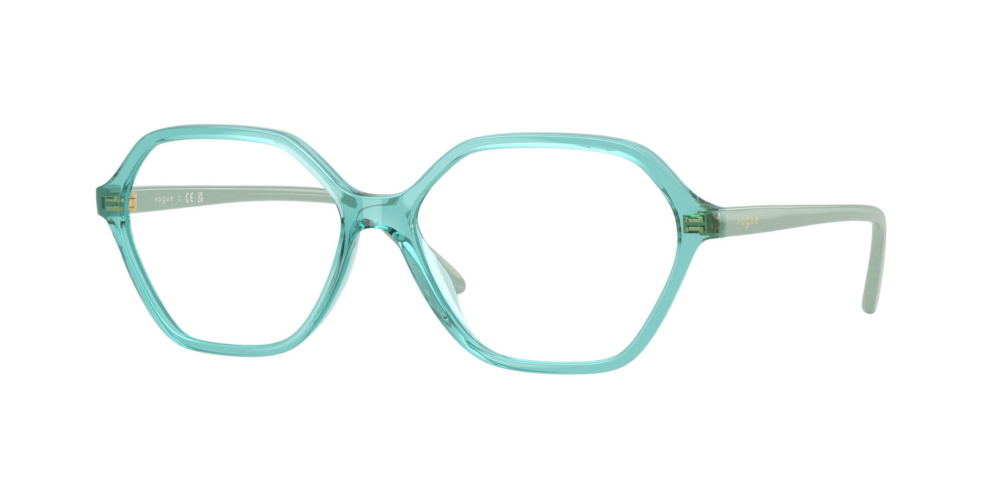Vogue VO5622 Irregular Eyeglasses  3192-Transparent Torquoise 55-140-14 - Color Map Blue