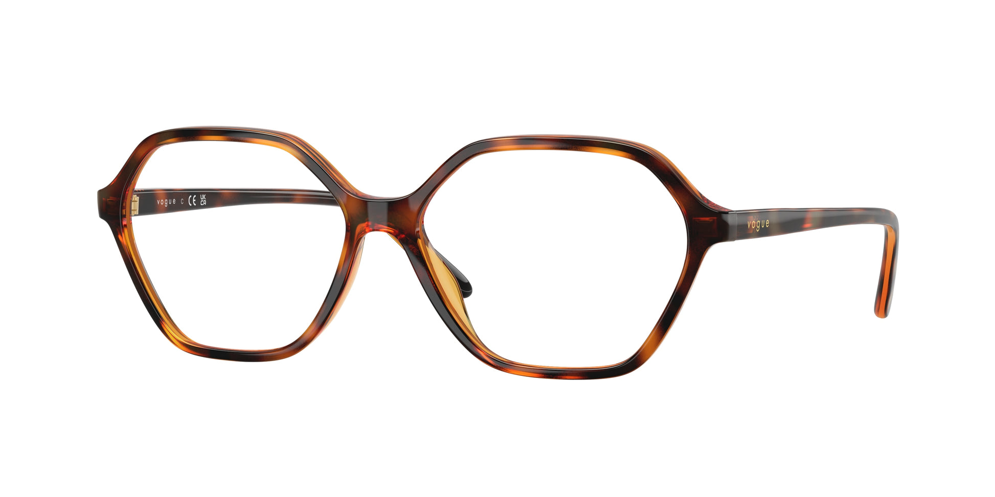 Vogue VO5622 Irregular Eyeglasses  W656-Dark Havana 55-140-14 - Color Map Brown