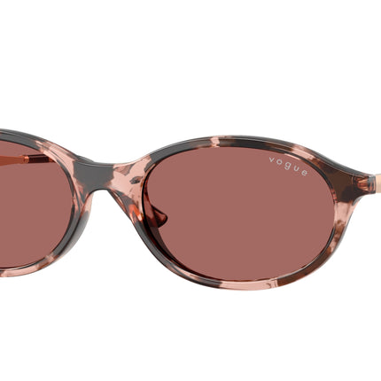 Vogue VO5625S Oval Sunglasses  319969-Rose Havana 52-135-18 - Color Map Pink