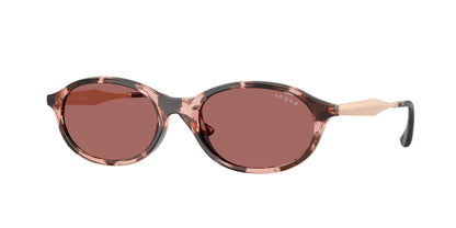 Vogue VO5625S Oval Sunglasses  319969-Rose Havana 52-135-18 - Color Map Pink