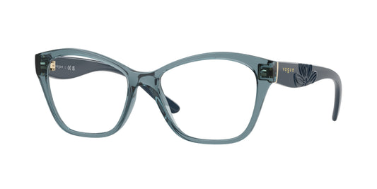 Vogue VO5628 Irregular Eyeglasses  3197-Transparent Light Blue 53-140-16 - Color Map Blue