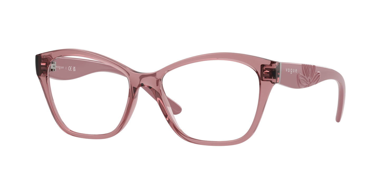 Vogue VO5628 Irregular Eyeglasses  3198-Transparent Dark Pink 53-140-16 - Color Map Pink