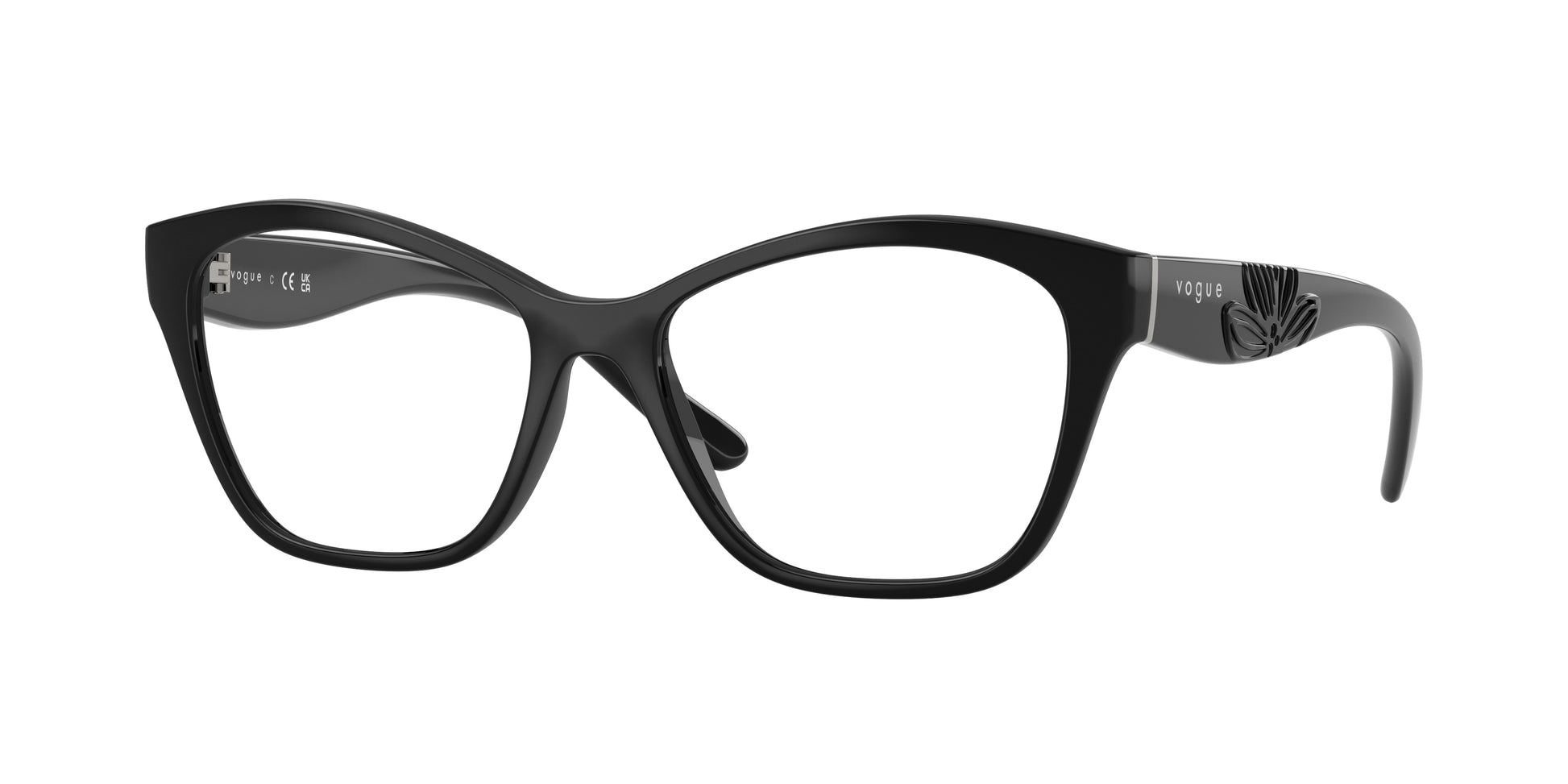 Vogue VO5628 Irregular Eyeglasses  W44-Black 53-140-16 - Color Map Black