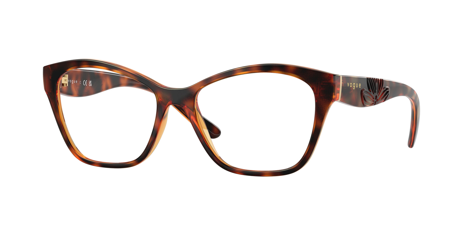 Vogue VO5628 Irregular Eyeglasses  W656-Dark Havana 53-140-16 - Color Map Brown