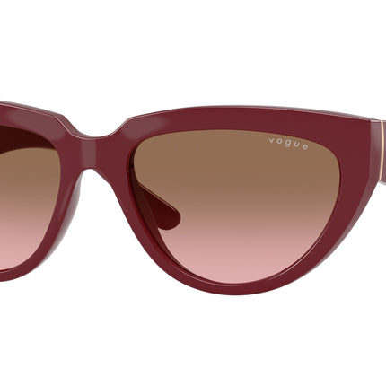 Vogue VO5629S Irregular Sunglasses  304814-Full Bordeaux 54-140-17 - Color Map Red