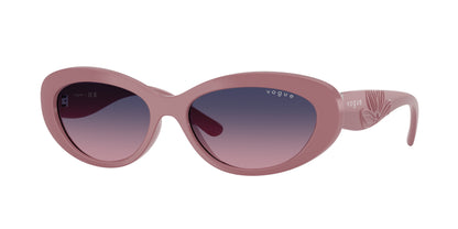 Vogue VO5630S Oval Sunglasses  3195I6-Full Dark Old Pink 55-140-16 - Color Map Pink