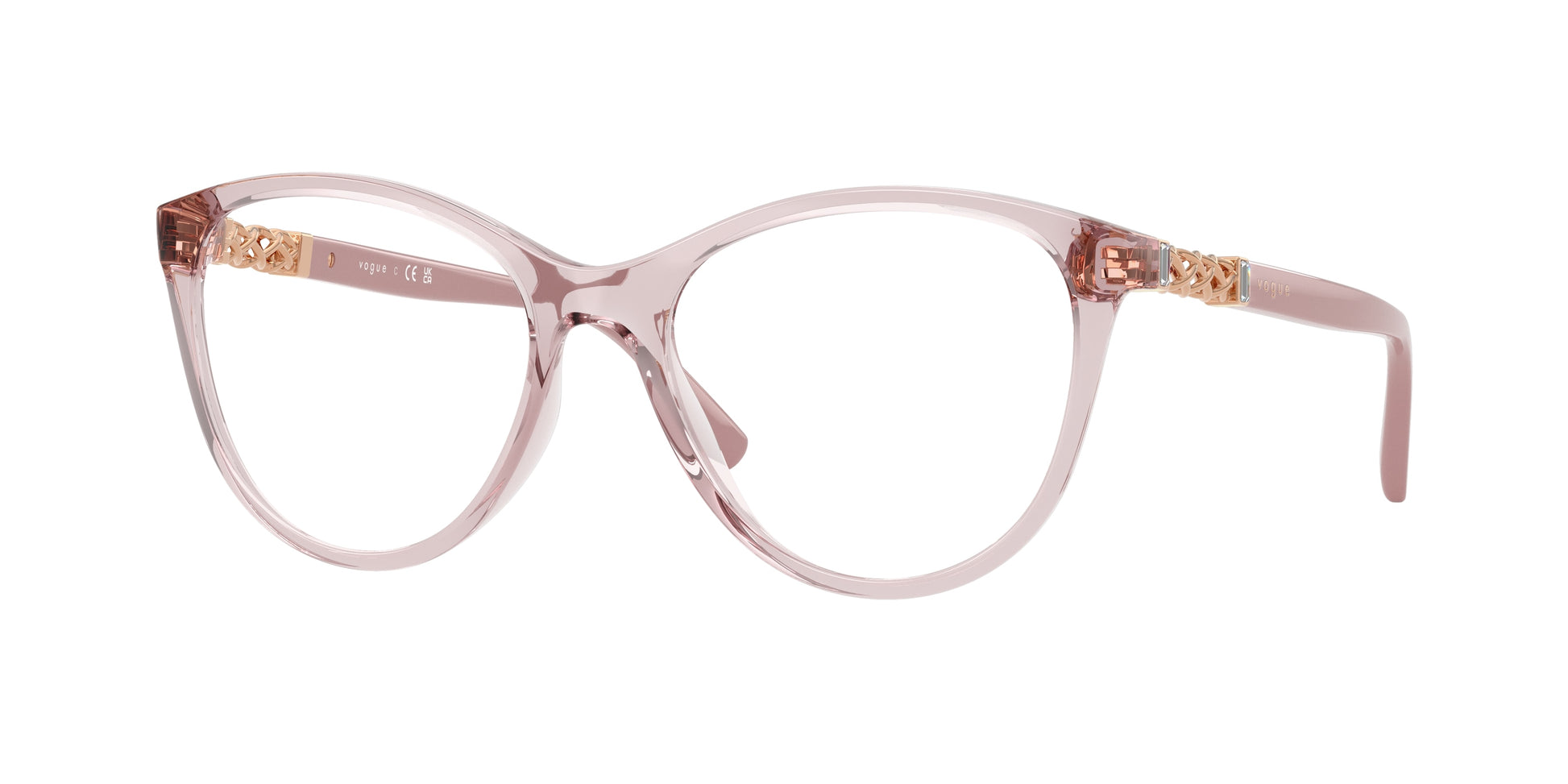 Vogue VO5631B Phantos Eyeglasses  2828-Transparent Pink 53-140-17 - Color Map Pink