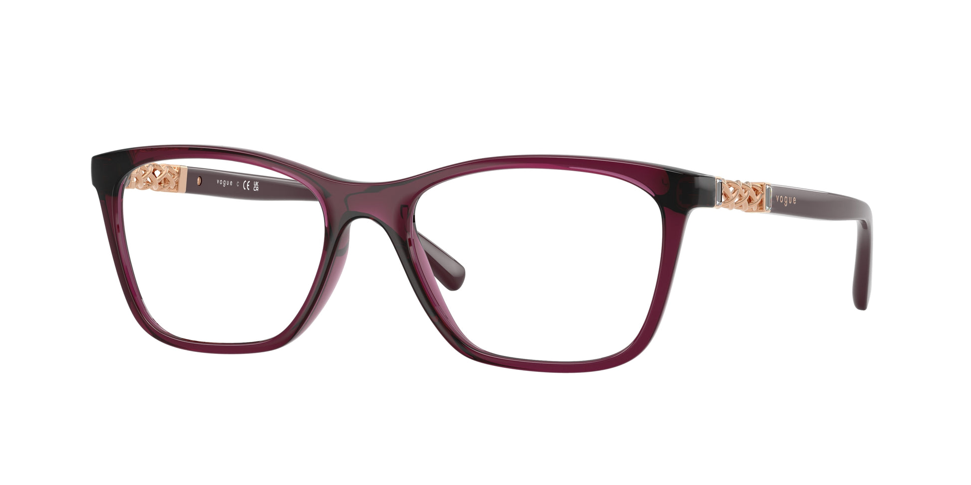 Vogue VO5632B Pillow Eyeglasses  2989-Transparent Cherry 53-140-17 - Color Map Violet