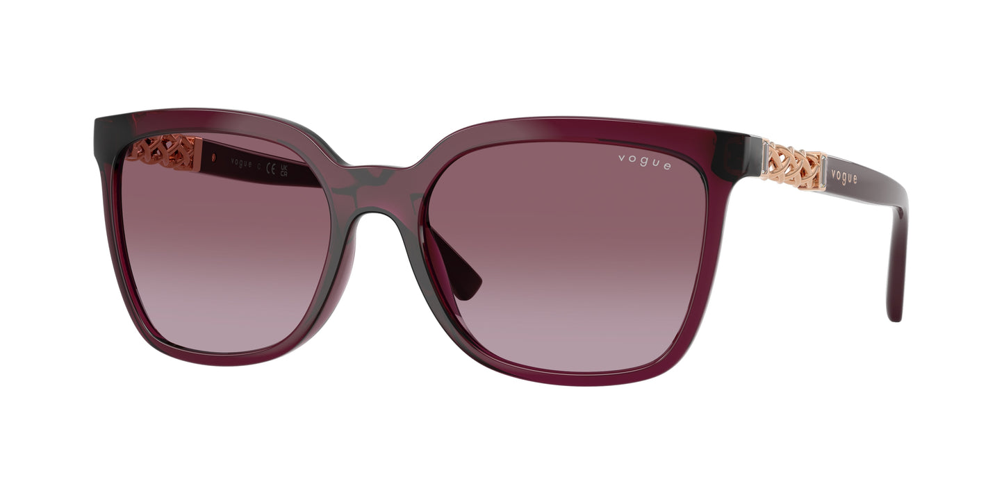 Vogue VO5633SB Square Sunglasses  29898H-Transparent Cherry 56-140-18 - Color Map Violet