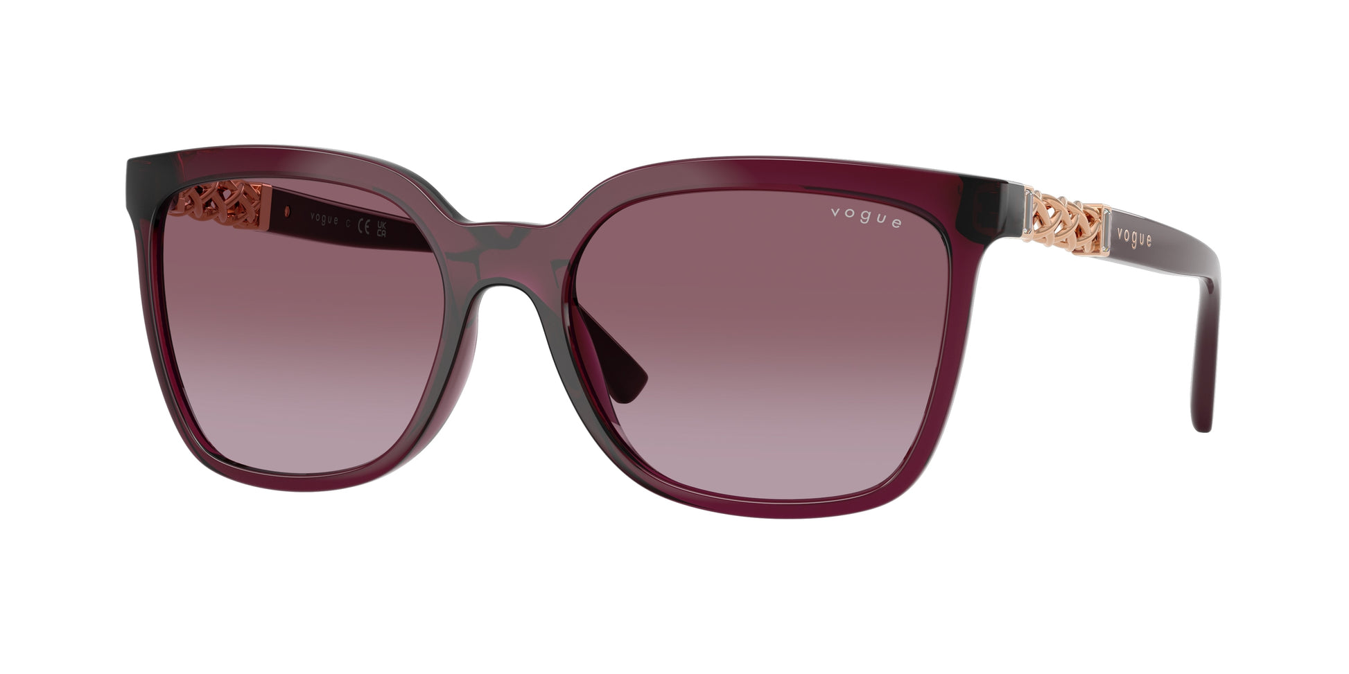 Vogue VO5633SB Square Sunglasses  29898H-Transparent Cherry 56-140-18 - Color Map Violet