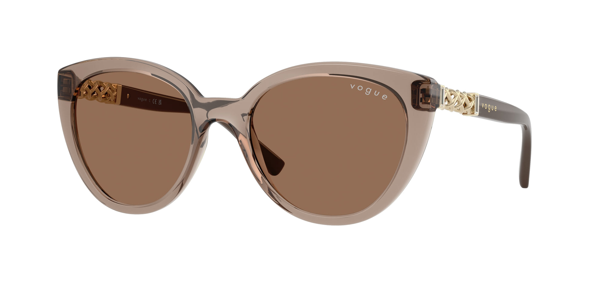 Vogue VO5634SB Cat Eye Sunglasses  294073-Transparent Brown 53-140-19 - Color Map Brown