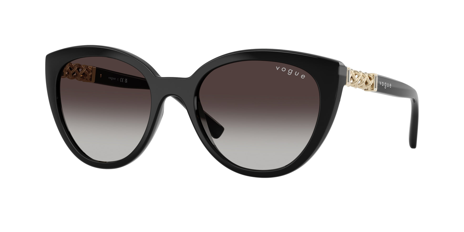 Vogue VO5634SB Cat Eye Sunglasses  W44/8G-Black 53-140-19 - Color Map Black