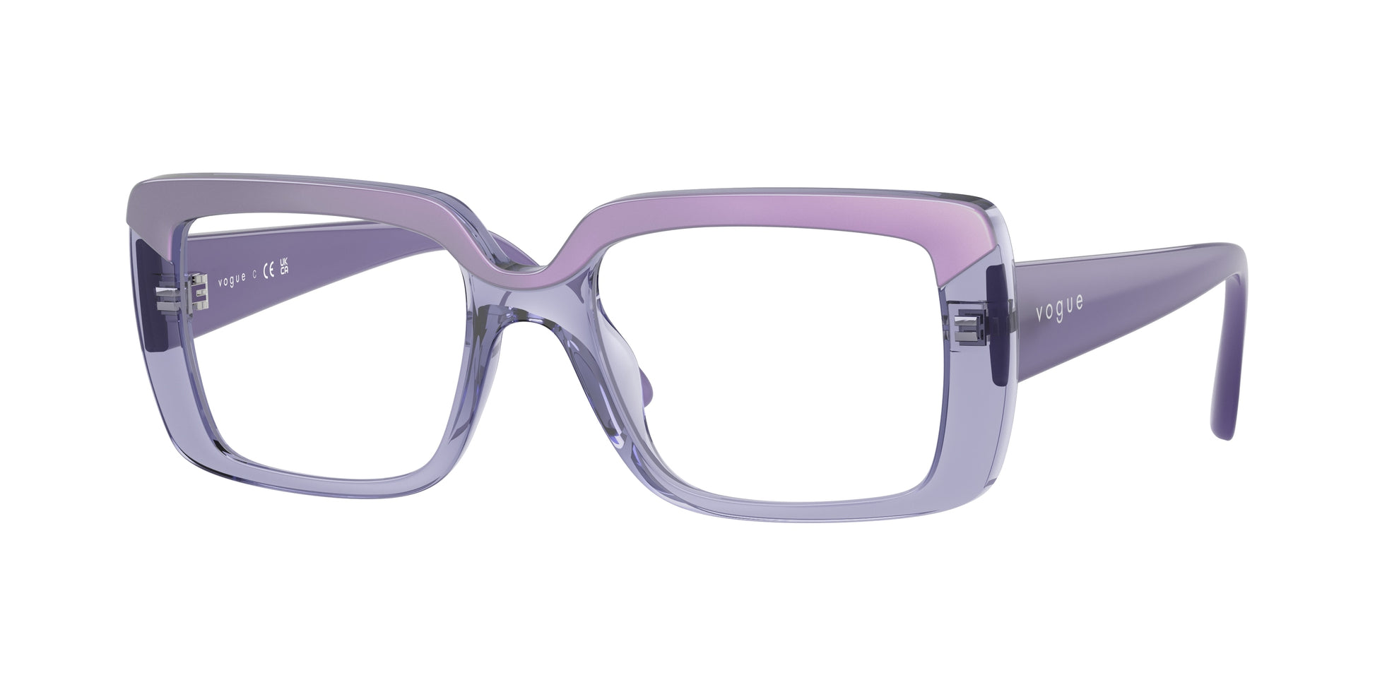 Vogue VO5636U Rectangle Eyeglasses  3223-Top Violet/Transparent Violet 52-140-18 - Color Map Violet