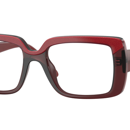 Vogue VO5636U Rectangle Eyeglasses  3225-Top Red/Transparent Red 52-140-18 - Color Map Red