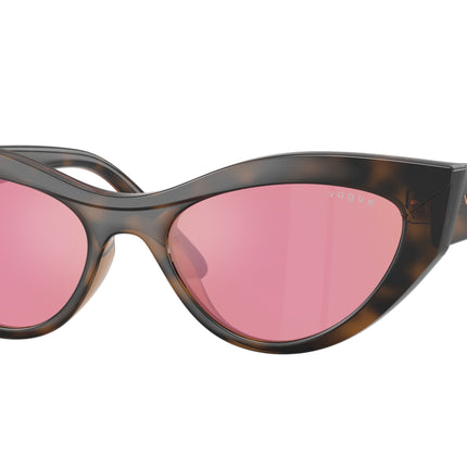 Vogue VO5637SU Cat Eye Sunglasses  2386F6-Top Havana/Light Brown 52-140-17 - Color Map Brown