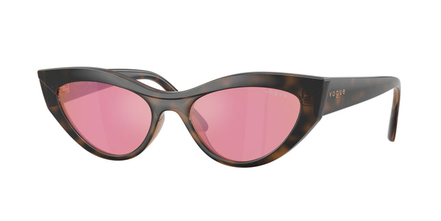 Vogue VO5637SU Cat Eye Sunglasses  2386F6-Top Havana/Light Brown 52-140-17 - Color Map Brown