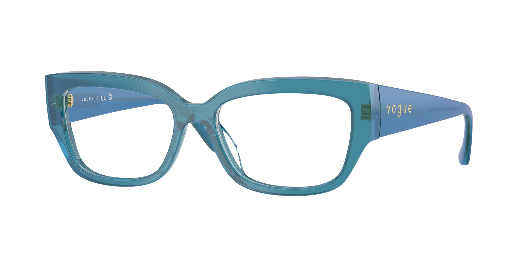 Vogue VO5639U Pillow Eyeglasses  3237-Transparent Pearl Blue 54-140-16 - Color Map Blue