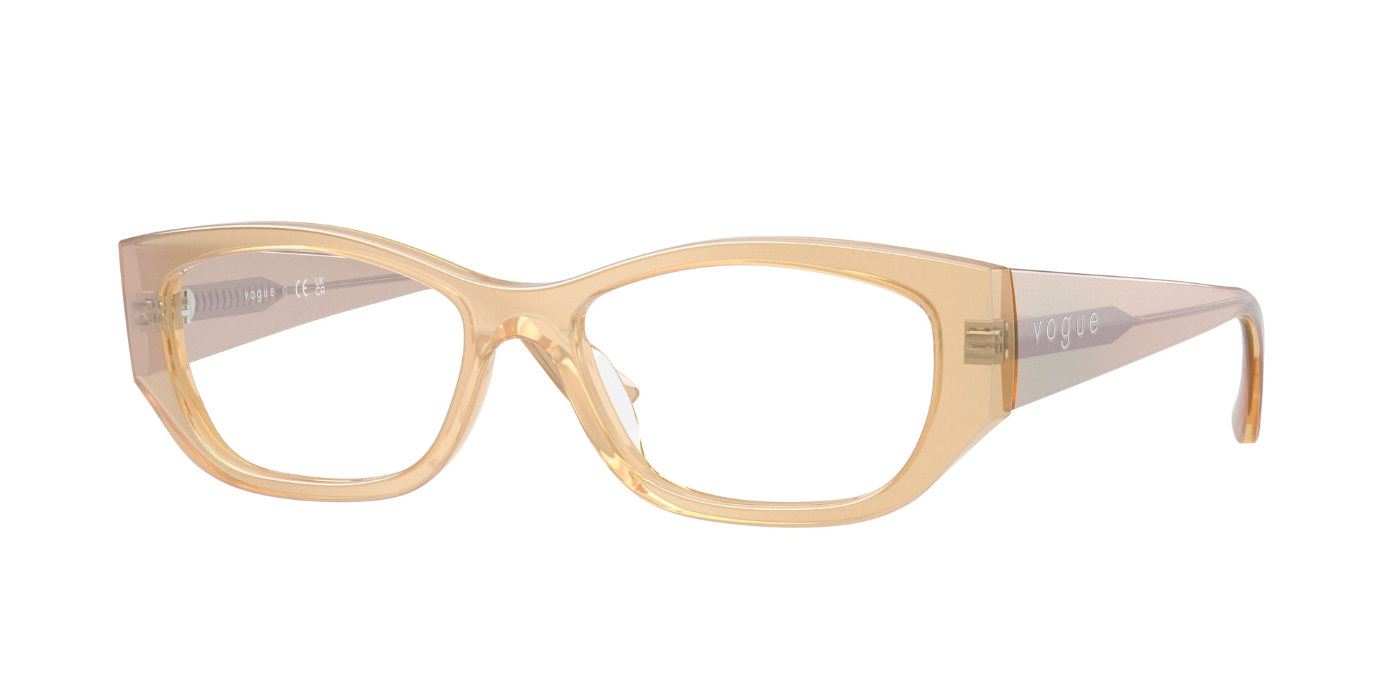Vogue VO5640U Pillow Eyeglasses  3234-Transparent Pearl Cream 53-140-16 - Color Map Brown