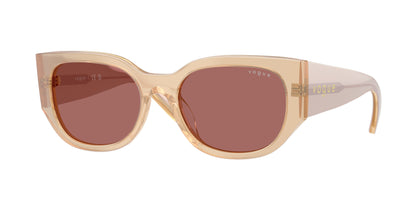 Vogue VO5641SU Irregular Sunglasses  323469-Transparent Pearl Cream 53-140-18 - Color Map Brown