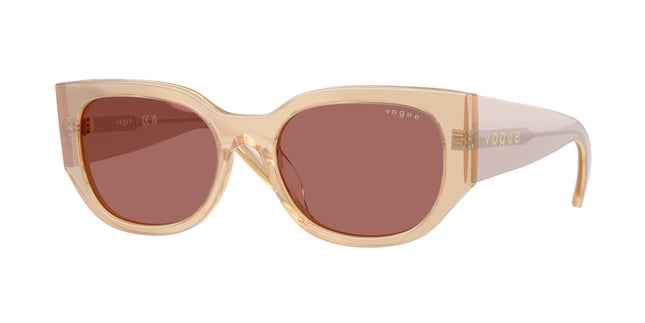 Vogue VO5641SU Irregular Sunglasses  323469-Transparent Pearl Cream 53-140-18 - Color Map Brown