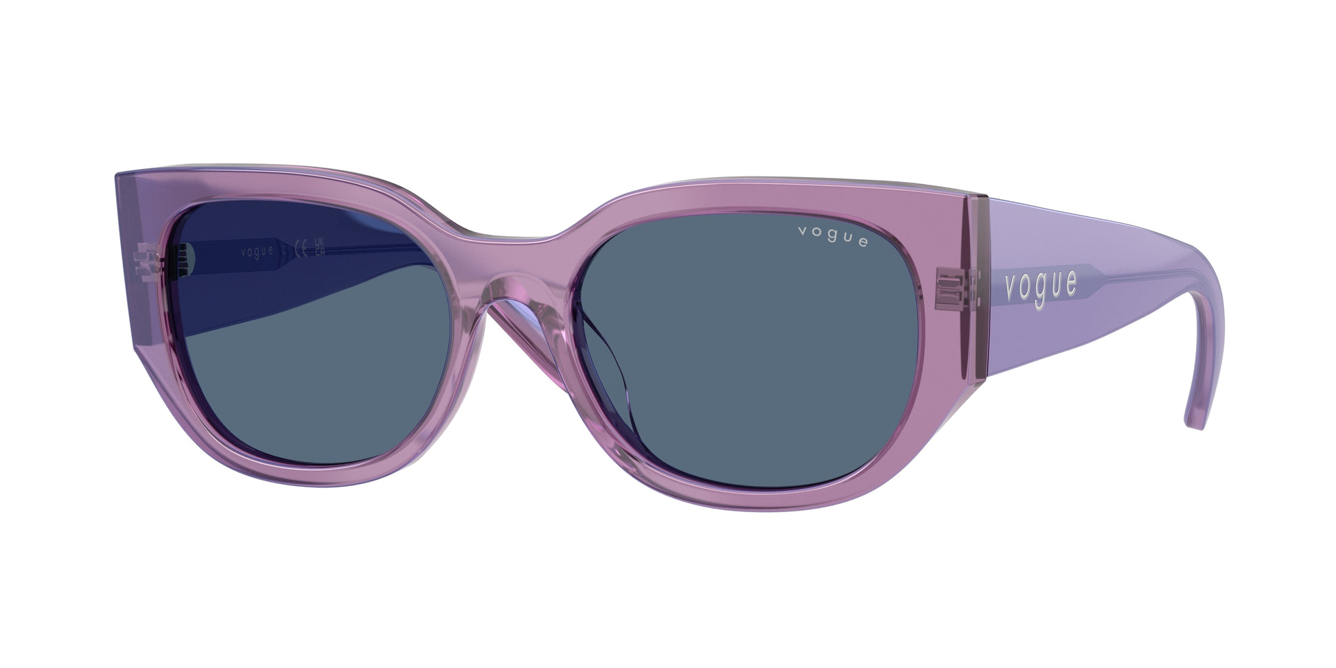 Vogue VO5641SU Irregular Sunglasses  323680-Transparent Pearl Purple 53-140-18 - Color Map Violet