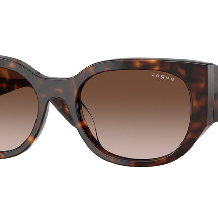 Vogue VO5641SU Irregular Sunglasses  W65613-Dark Havana 53-140-18 - Color Map Brown