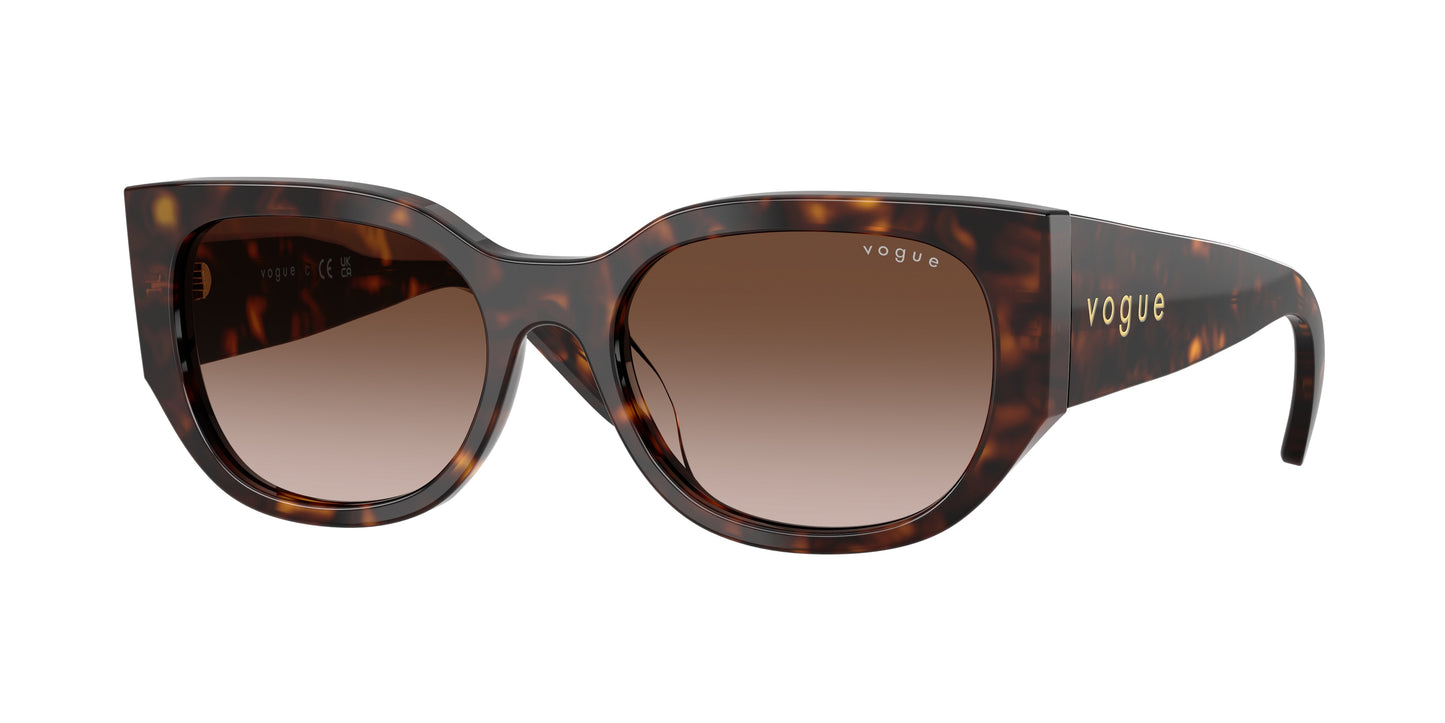 Vogue VO5641SU Irregular Sunglasses  W65613-Dark Havana 53-140-18 - Color Map Brown