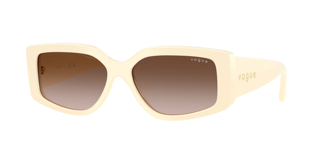 Vogue VO5642SU Rectangle Sunglasses  316713-Full Ivory 55-140-15 - Color Map White