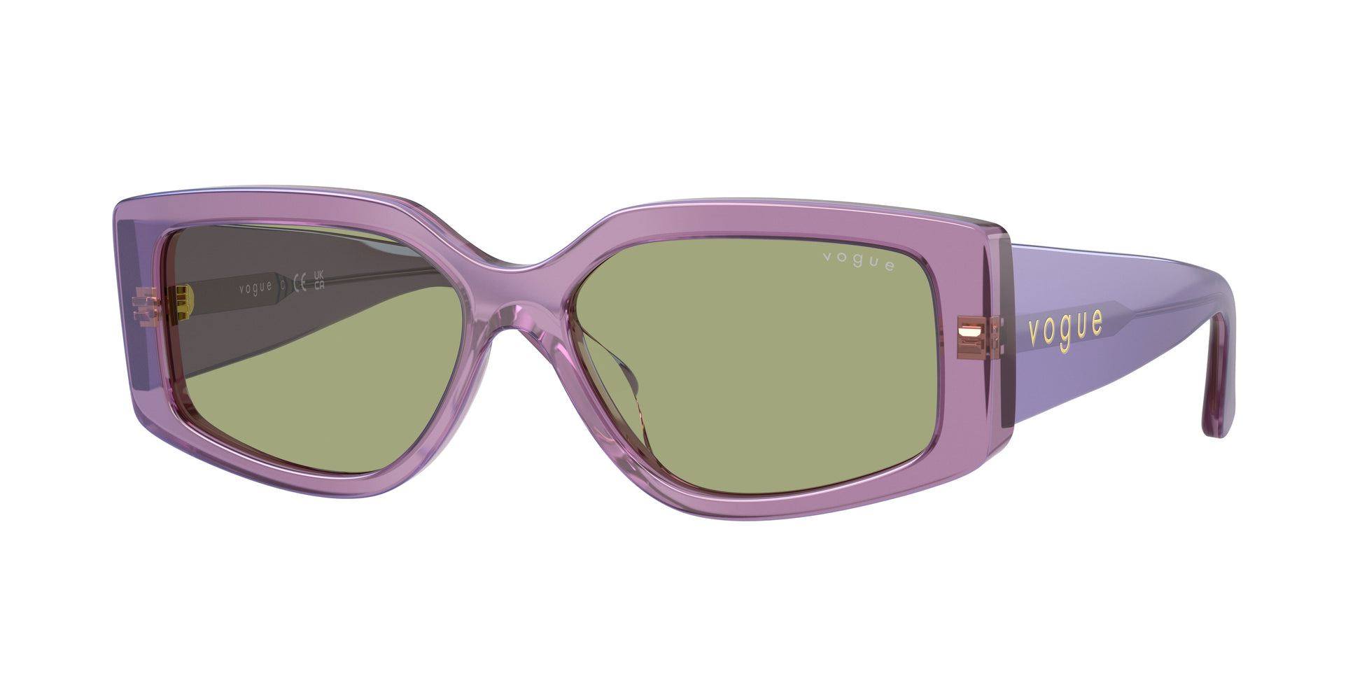Vogue VO5642SU Rectangle Sunglasses  323682-Transparent Pearl Purple 55-140-15 - Color Map Violet