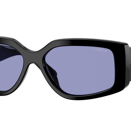 Vogue VO5642SU Rectangle Sunglasses  W44/76-Black 55-140-15 - Color Map Black