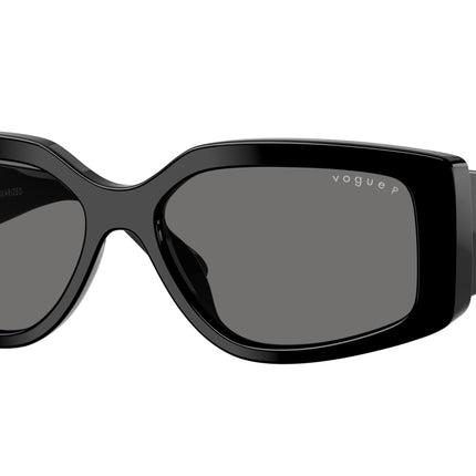 Vogue VO5642SU Rectangle Sunglasses  W44/81-Black 55-140-15 - Color Map Black