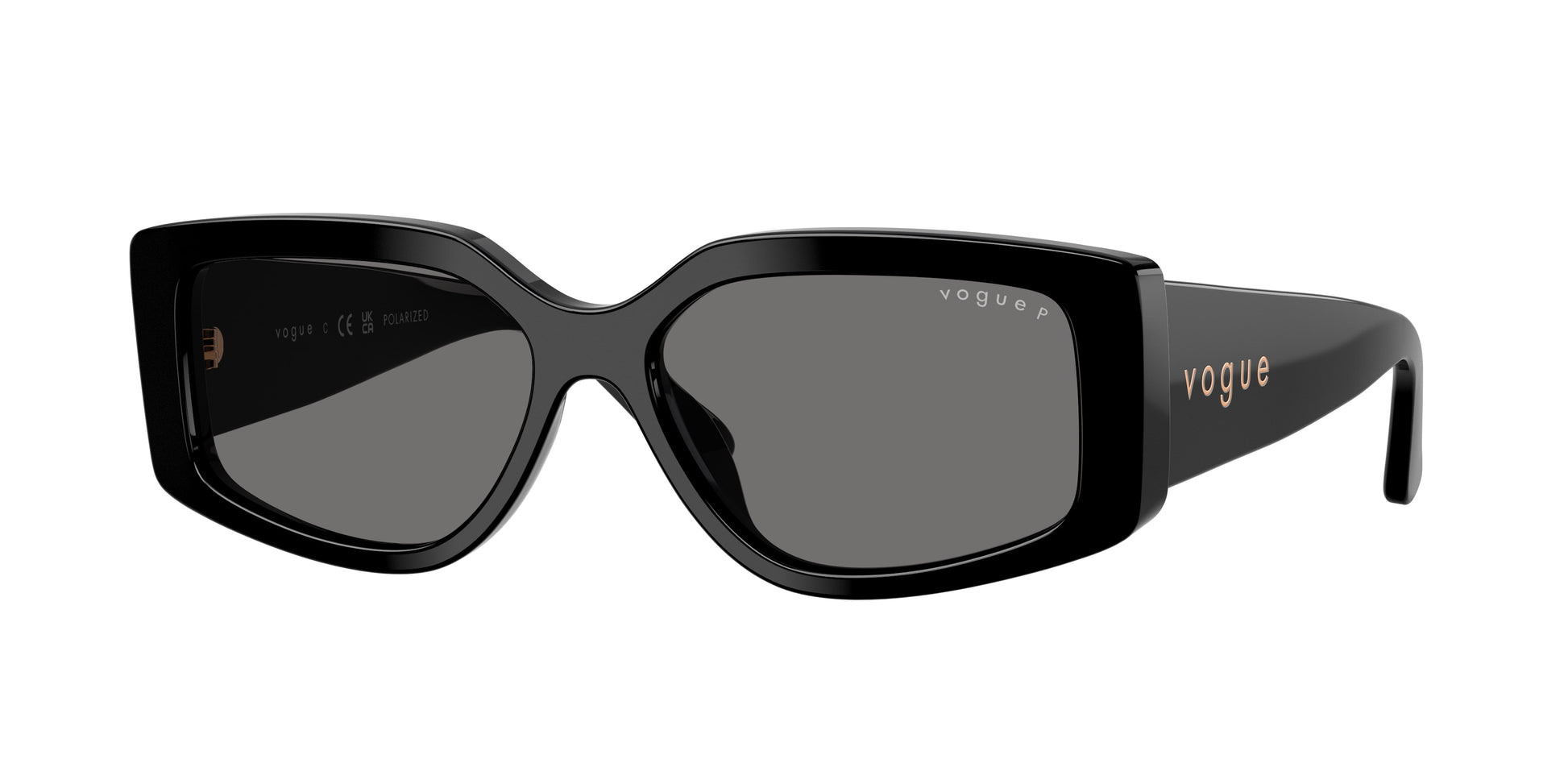 Vogue VO5642SU Rectangle Sunglasses  W44/81-Black 55-140-15 - Color Map Black