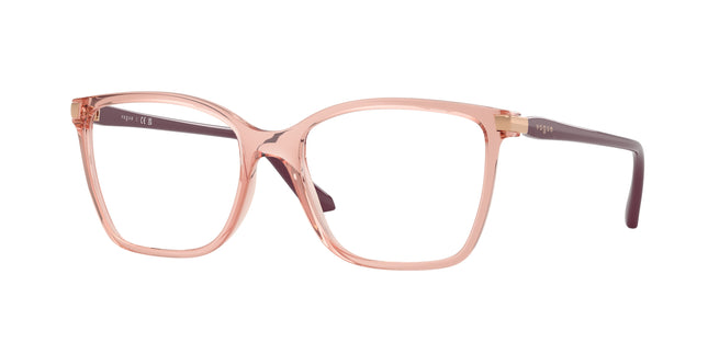 Vogue VO5654 Square Eyeglasses  2864-Transparent Dark Pink 53-140-17 - Color Map Pink