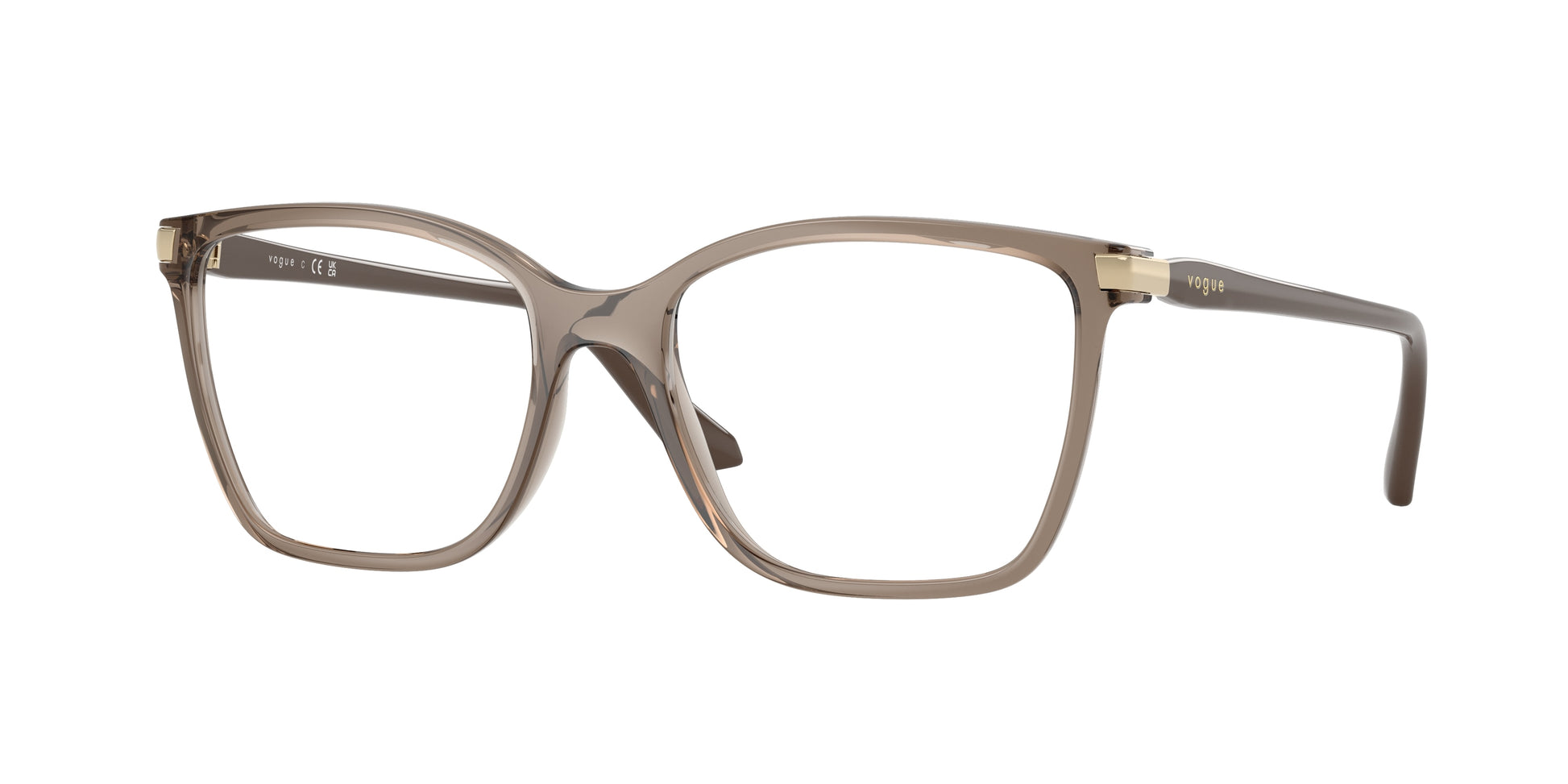 Vogue VO5654 Square Eyeglasses  3156-Transparent Brown 53-140-17 - Color Map Brown