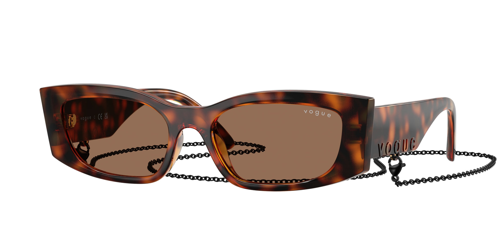 Vogue VO5655SU Pillow Sunglasses  W65673-Dark Havana 53-140-17 - Color Map Brown