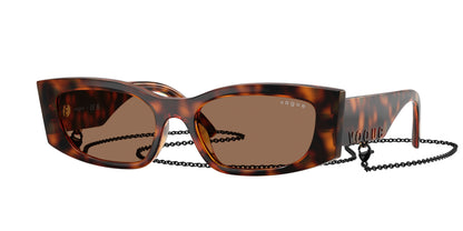 Vogue VO5655SU Pillow Sunglasses  W65673-Dark Havana 53-140-17 - Color Map Brown