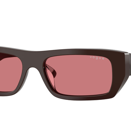 Vogue VO5657SU Rectangle Sunglasses  324275-Full Brown 53-140-16 - Color Map Brown