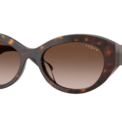 Vogue VO5659SU Irregular Sunglasses  W65613-Dark Havana 52-140-17 - Color Map Brown