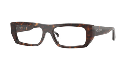 Vogue VO5660U Rectangle Eyeglasses  W656-Dark Havana 51-140-16 - Color Map Brown