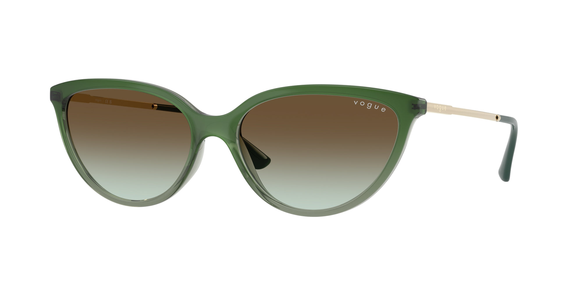 Vogue VO5672S Cat Eye Sunglasses  3259E8-Gradient Green/Transparent Green 57-140-16 - Color Map Green