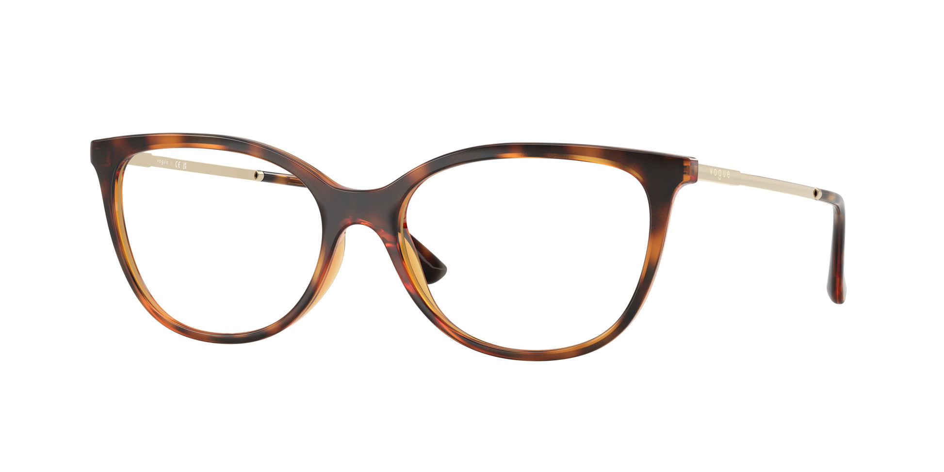 Vogue VO5673 Oval Eyeglasses  W656-Dark Havana 52-140-16 - Color Map Brown
