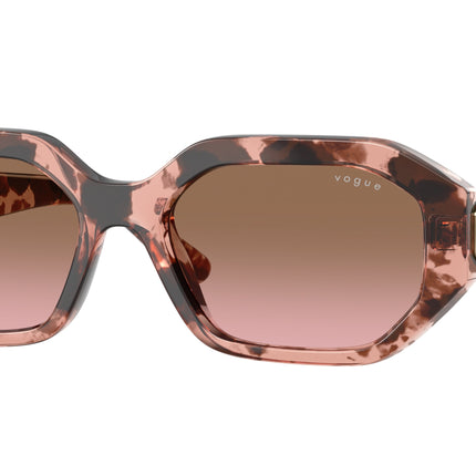 Vogue VO5675S Irregular Sunglasses  319914-Rose Havana 54-135-18 - Color Map Pink